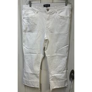 Mac & Me Flared Cropped White Denim Jeans Size 16
